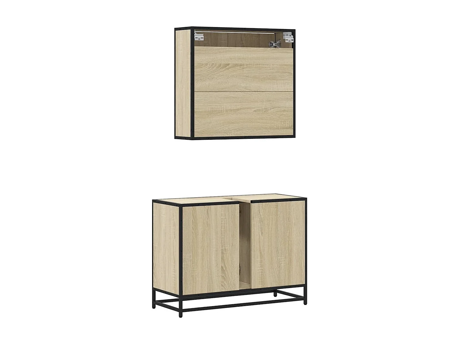 Ensemble de meubles de salle de bain 2 pcs chêne sonoma