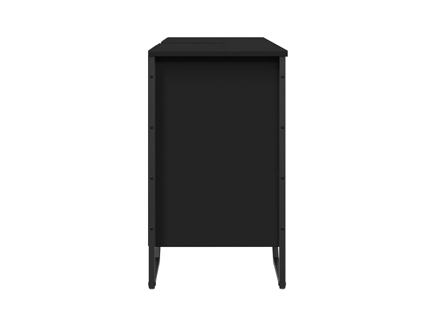 Armoire lavabo de salle de bain noir 91x35x60 cm
