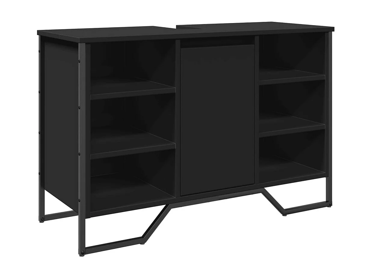 Mobile lavabo bagno nero 91x35x60 cm