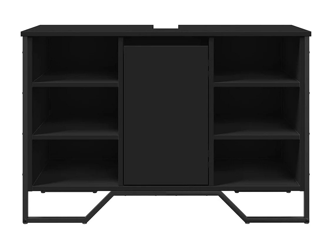 Mobile lavabo bagno nero 91x35x60 cm