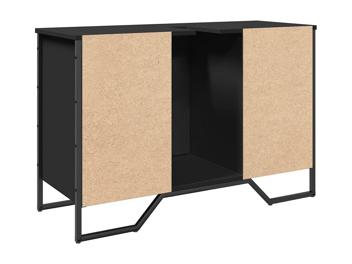 Mobile lavabo bagno nero 91x35x60 cm