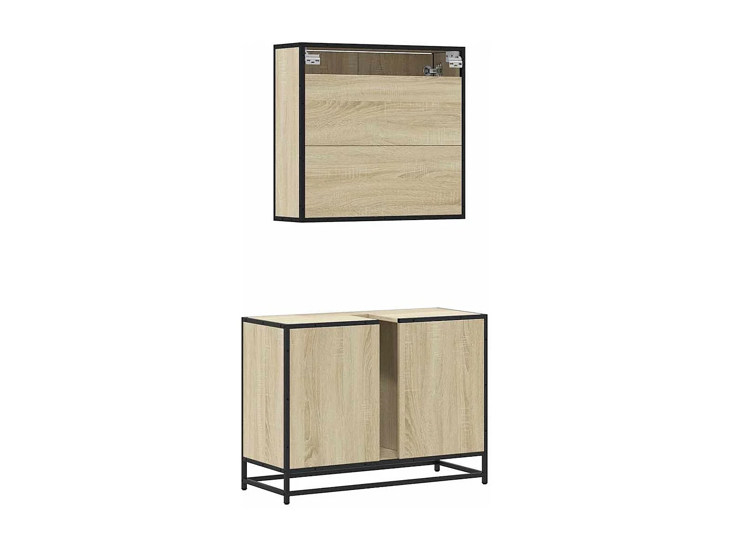 Ensemble de meubles de salle de bain 2 pcs chêne sonoma