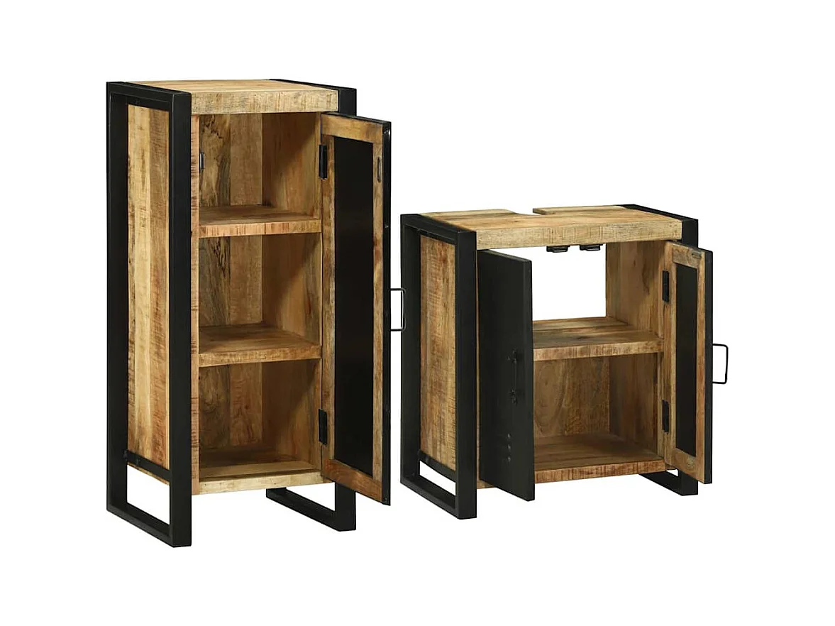 Ensemble de mobilier de salle de bain avec stockage 2 pcs