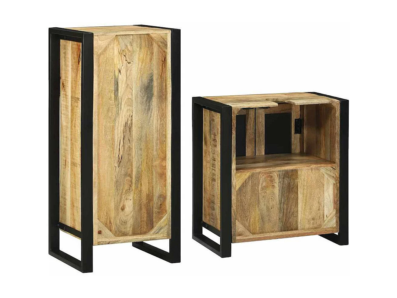 Ensemble de mobilier de salle de bain avec stockage 2 pcs