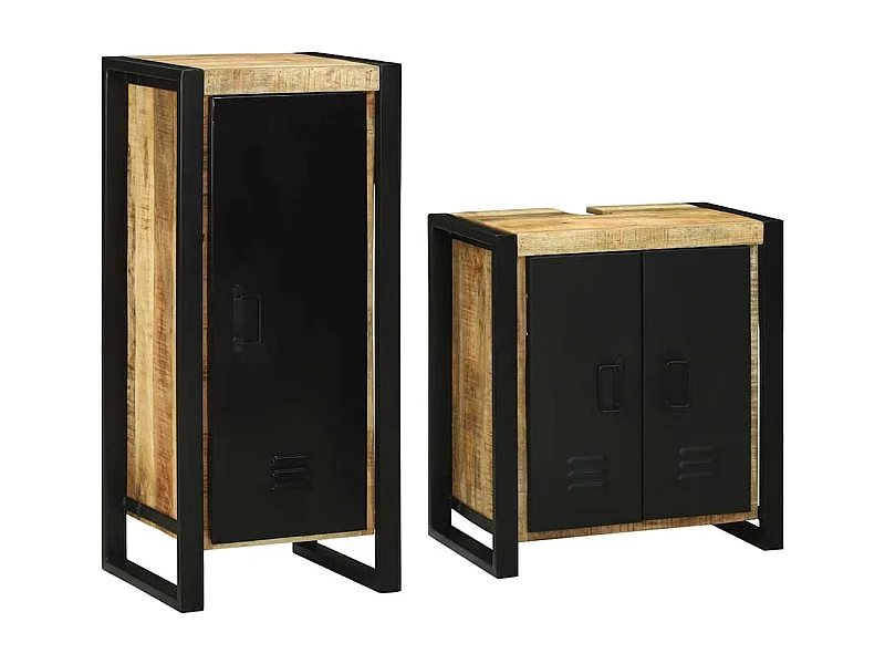 Set di mobili da bagno con contenitore 2 pezzi