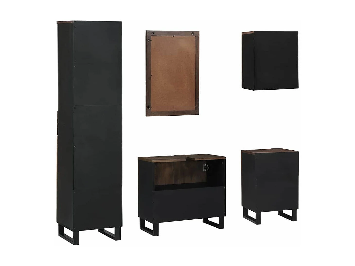 Conjunto de muebles de baño con cajón 5 piezas blanco