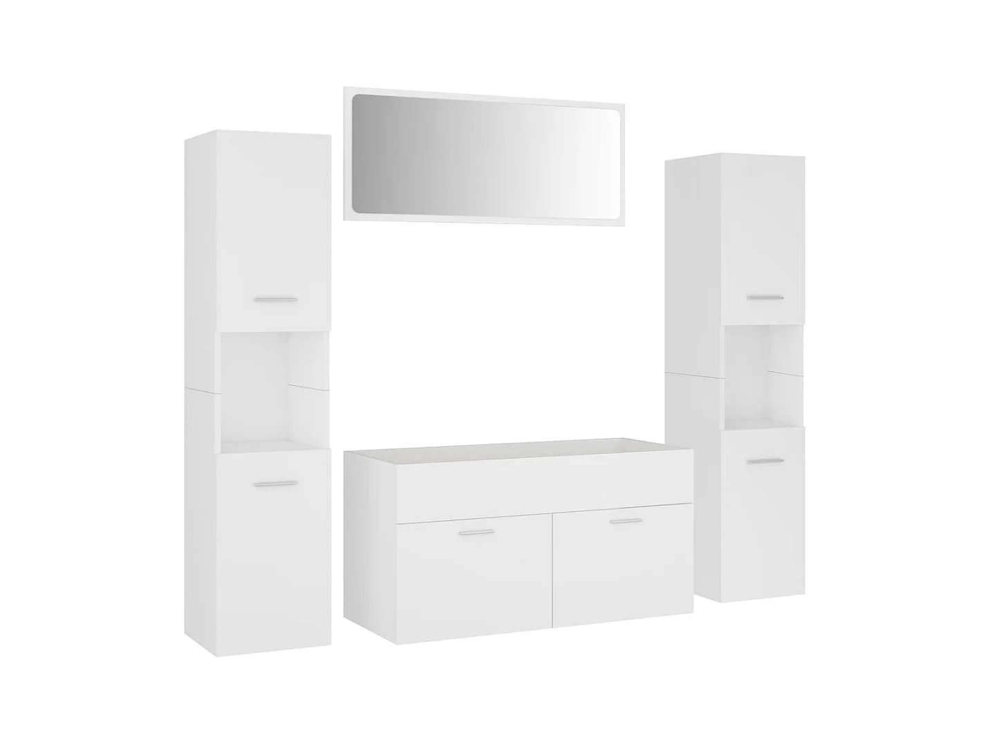 Juego de muebles de baño de madera de ingeniería blanca