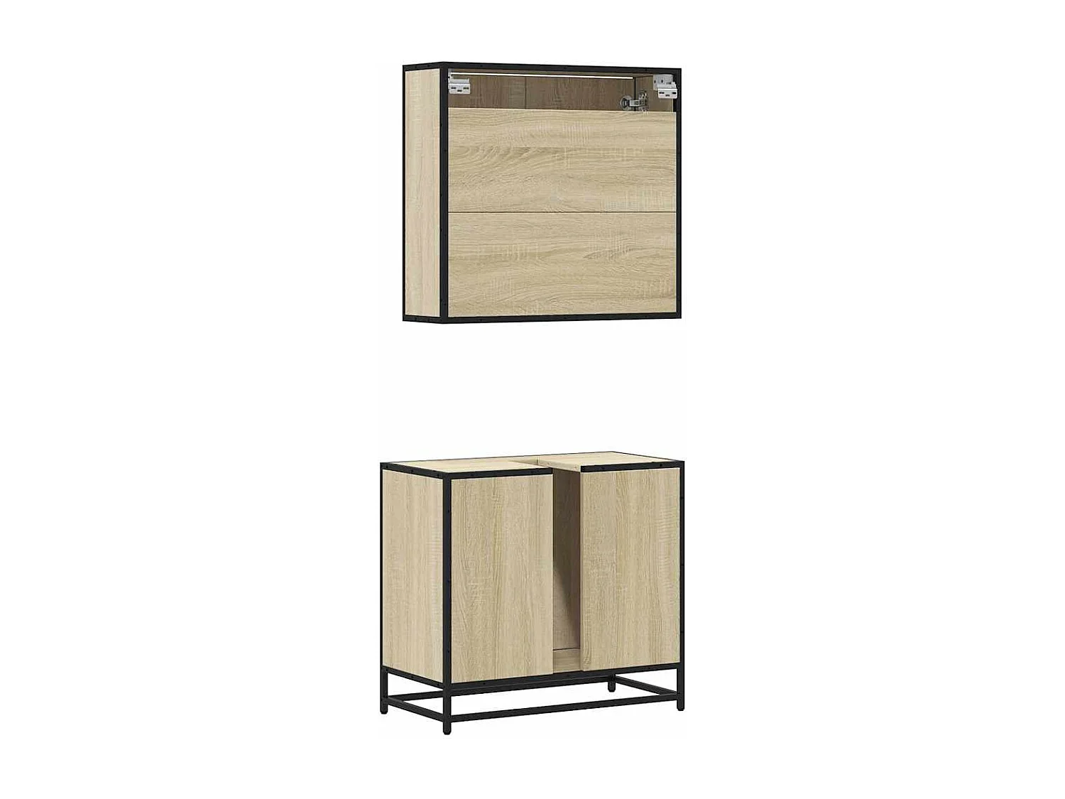 Ensemble de meubles de salle de bain 2 pcs chêne sonoma