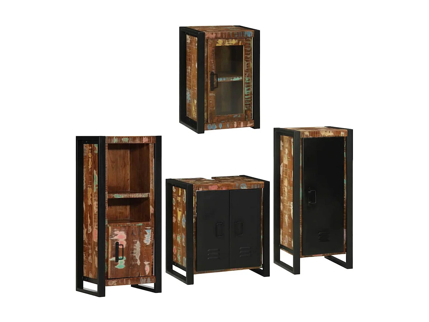 Set di mobili da bagno a parete 4 pezzi