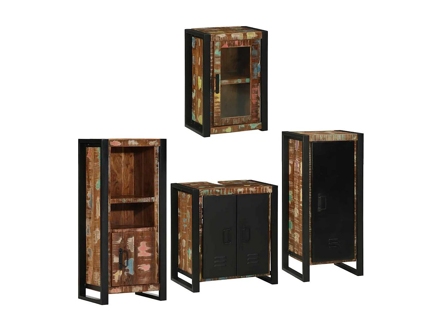 Set di mobili da bagno a parete 4 pezzi