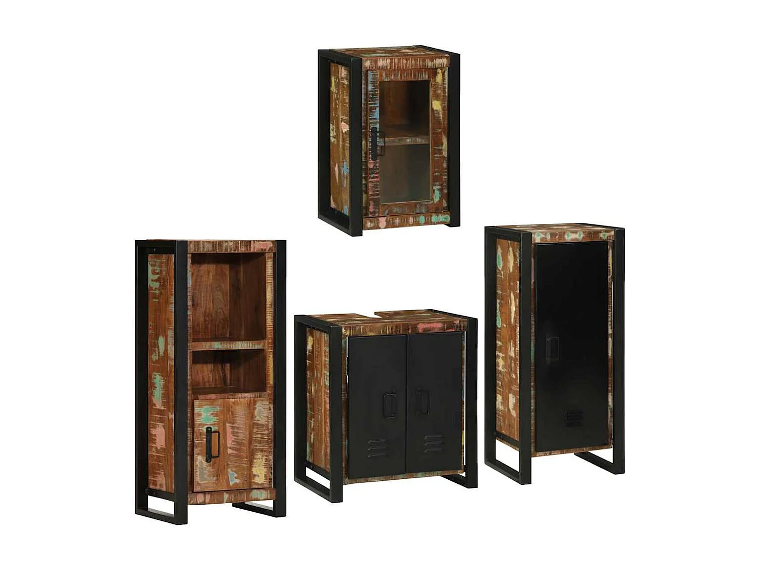 Set di mobili da bagno a parete 4 pezzi