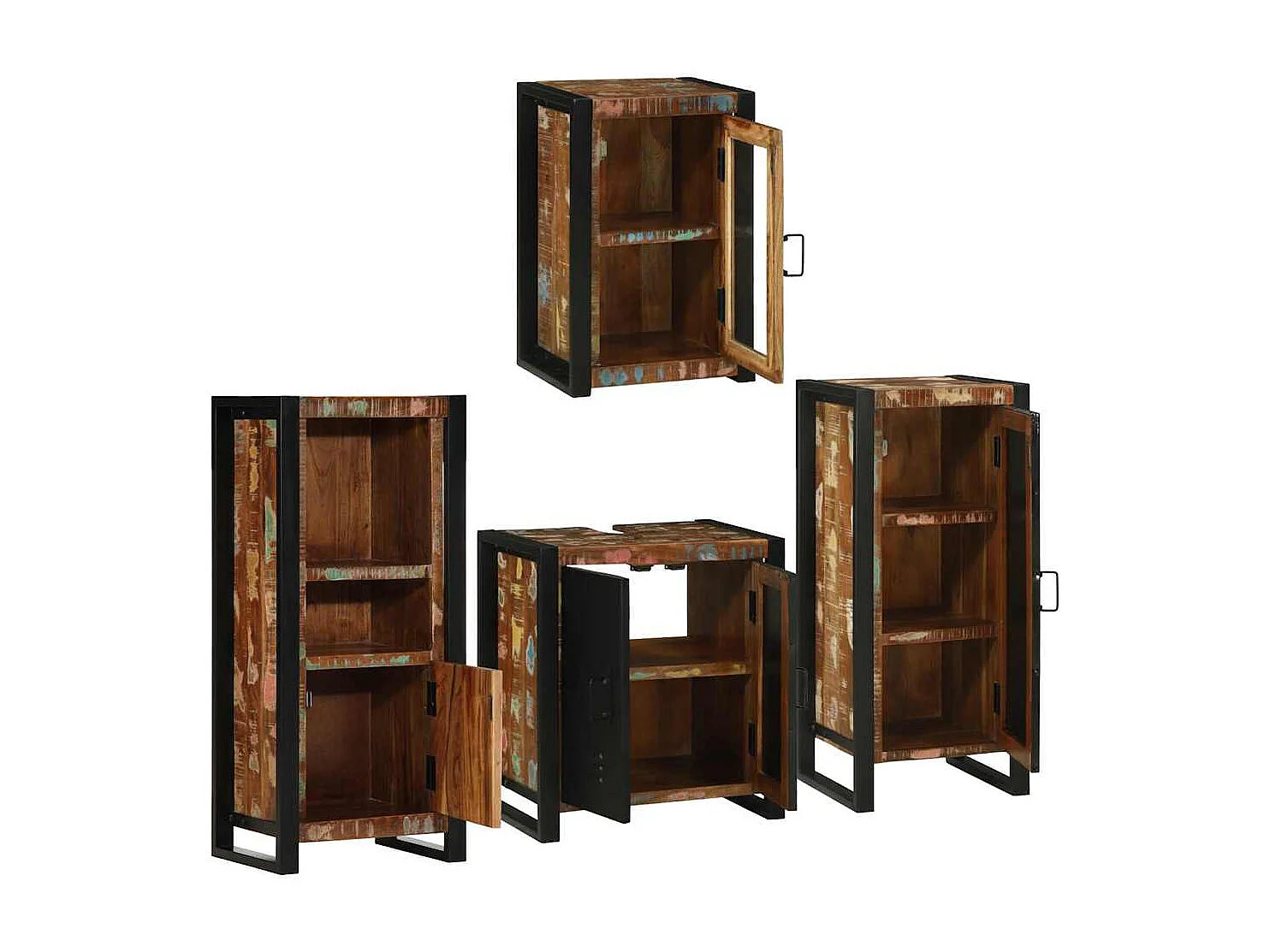 Set di mobili da bagno a parete 4 pezzi