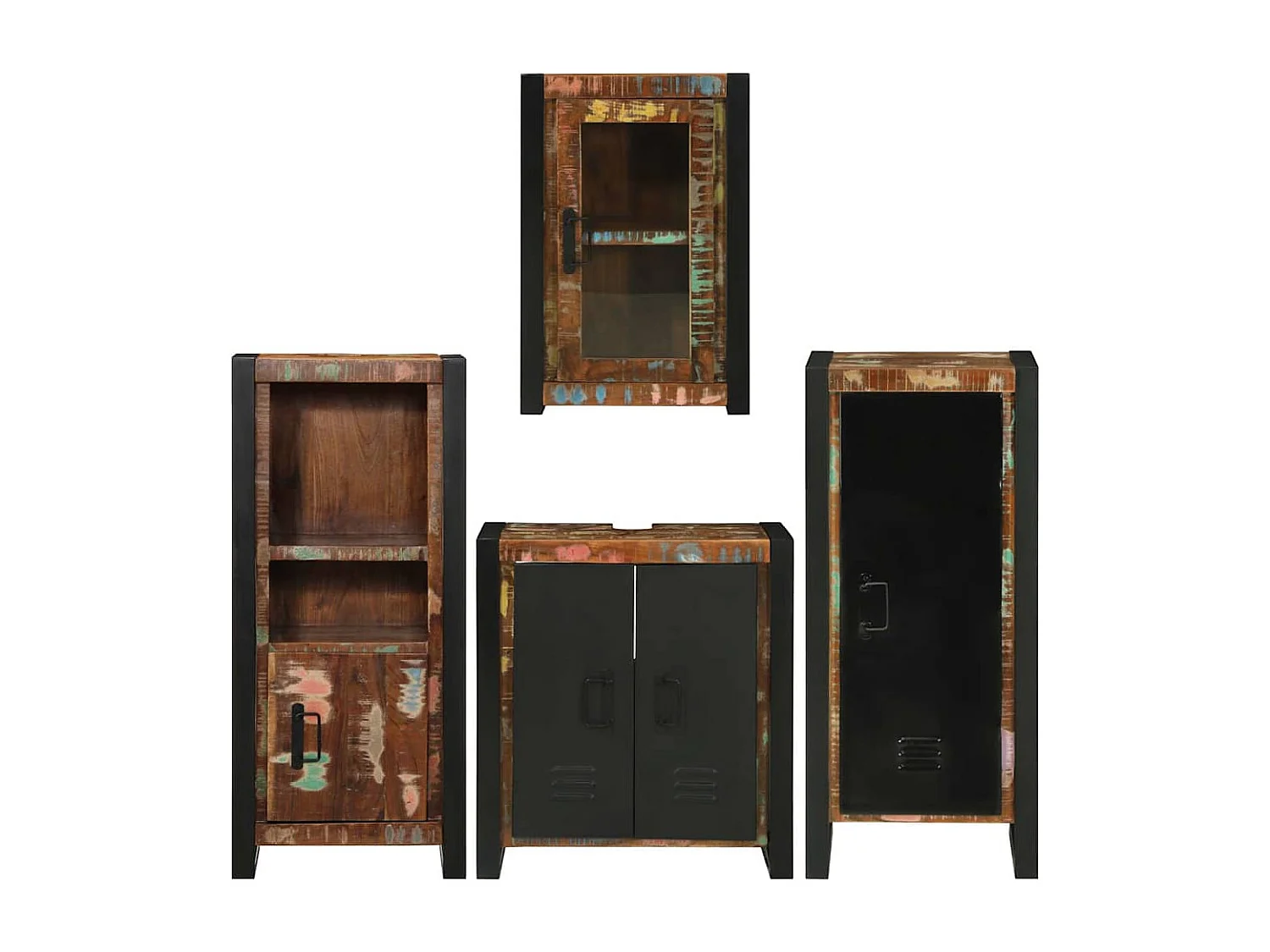 Set di mobili da bagno a parete 4 pezzi