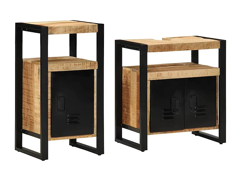 Ensemble de mobilier de salle de bain avec stockage 2 pcs