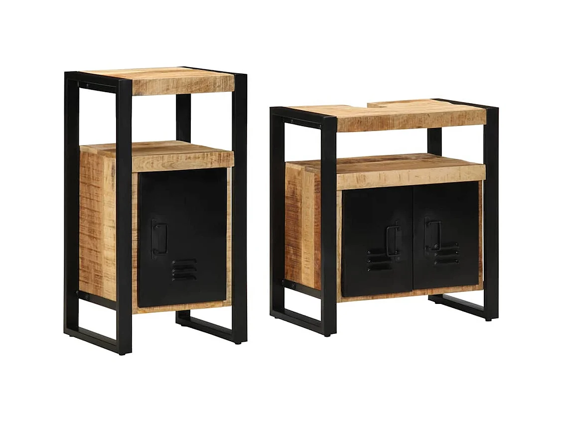 Ensemble de mobilier de salle de bain avec stockage 2 pcs