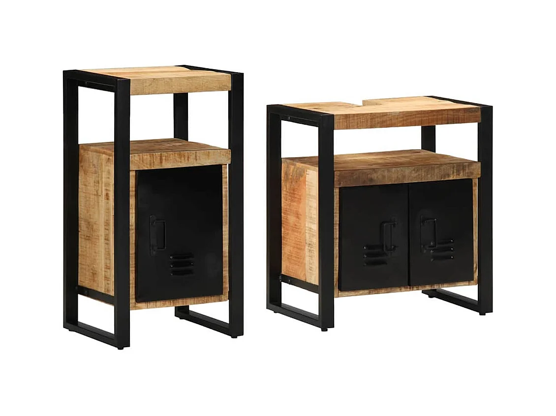 Ensemble de mobilier de salle de bain avec stockage 2 pcs