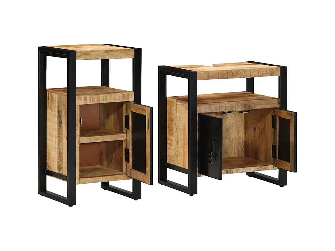 Ensemble de mobilier de salle de bain avec stockage 2 pcs