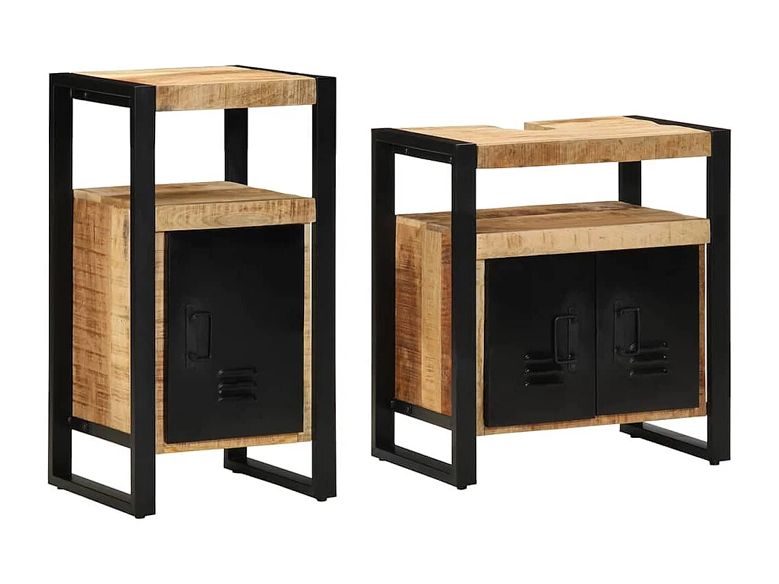 Badkamermeubelset met opbergruimte 2 stuks