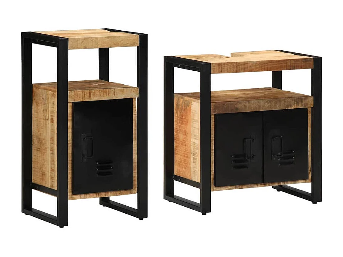 Badkamermeubelset met opbergruimte 2 stuks