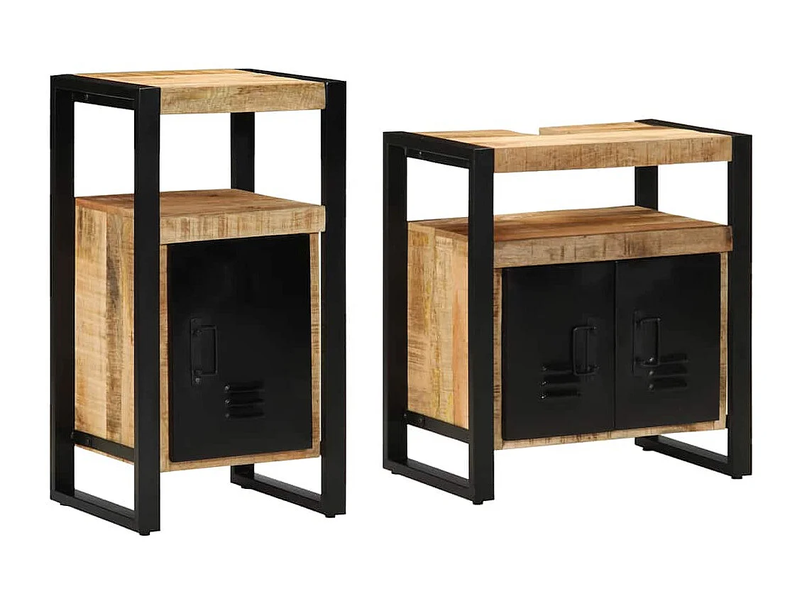 Badkamermeubelset met opbergruimte 2 stuks