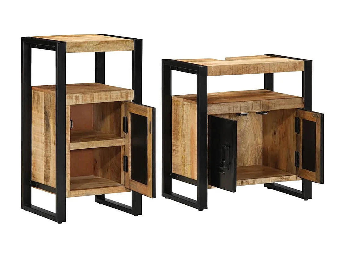 Badkamermeubelset met opbergruimte 2 stuks