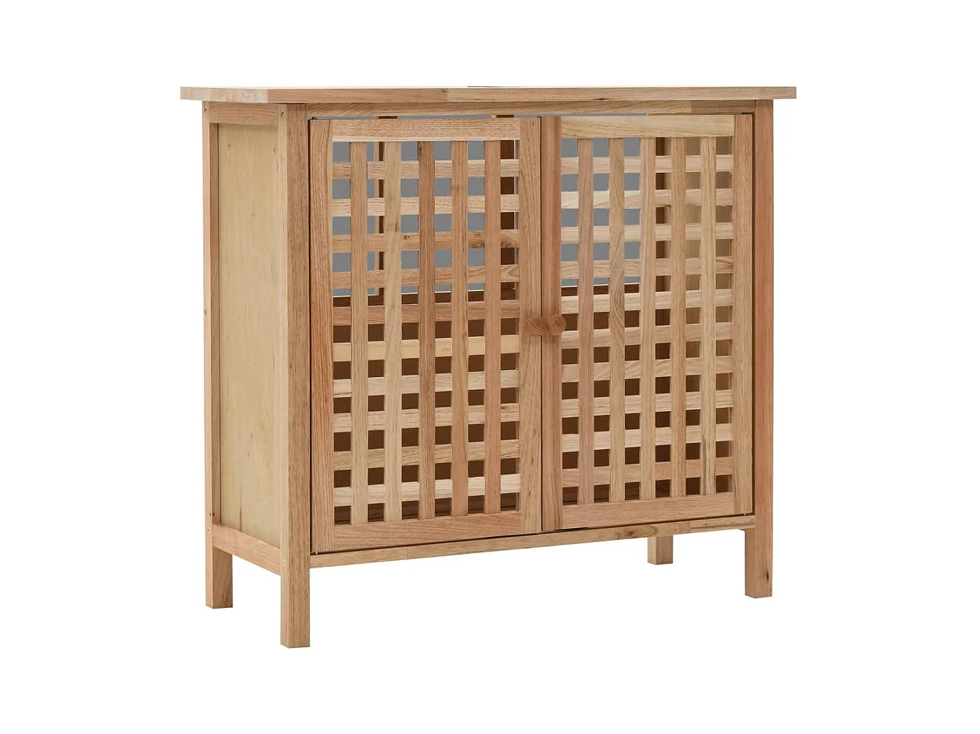 Mueble lavabo con espejo Madera maciza de nogal