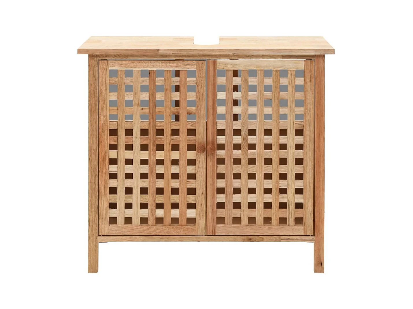 Mueble lavabo con espejo Madera maciza de nogal