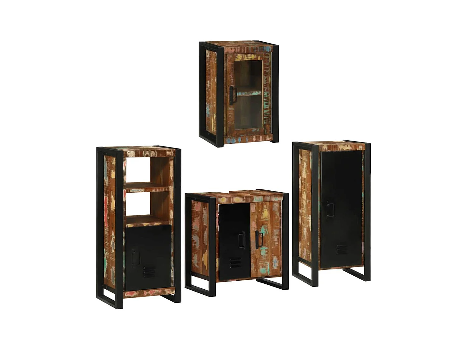 Set di mobili da bagno a parete 4 pezzi