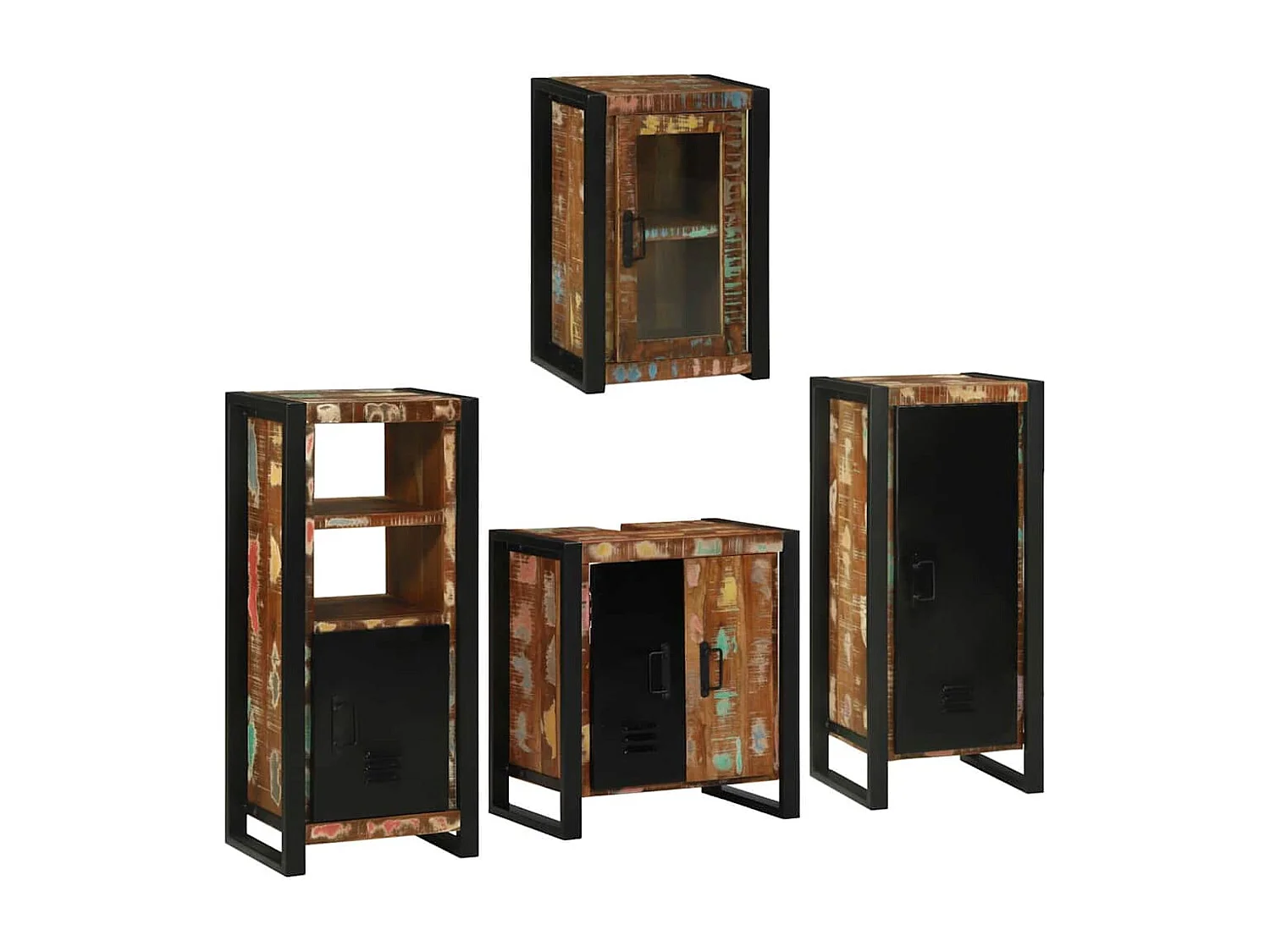 Set di mobili da bagno a parete 4 pezzi