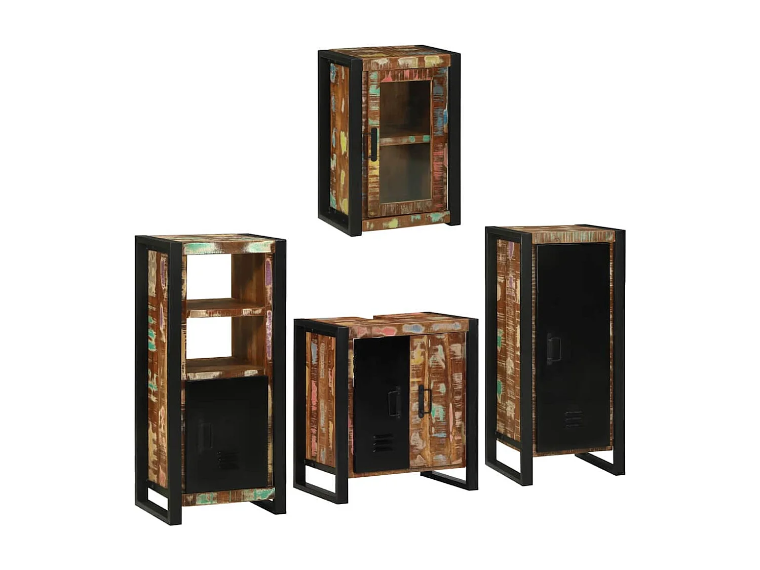 Set di mobili da bagno a parete 4 pezzi