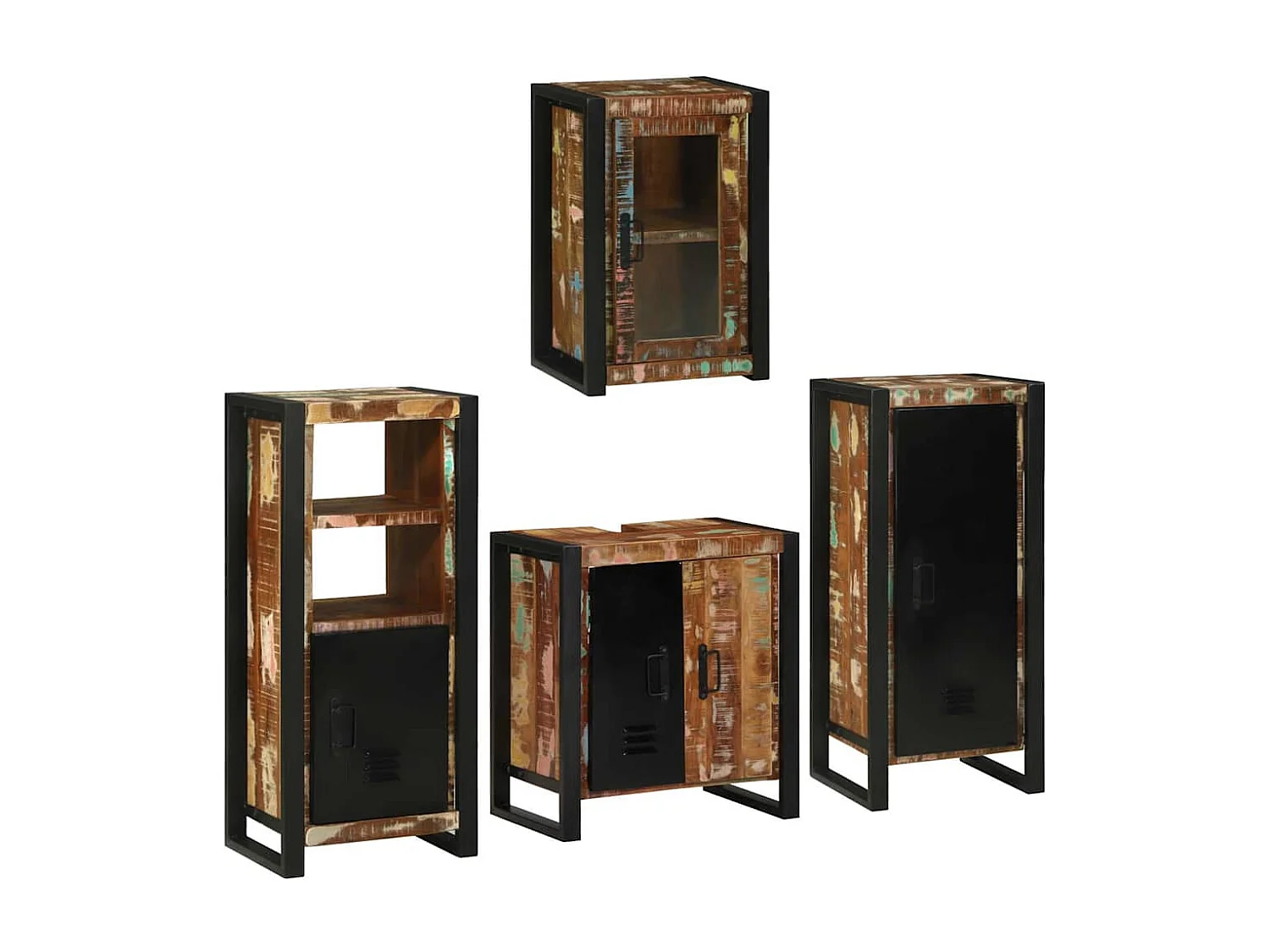 Set di mobili da bagno a parete 4 pezzi