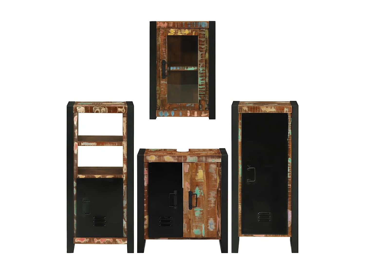 Set di mobili da bagno a parete 4 pezzi