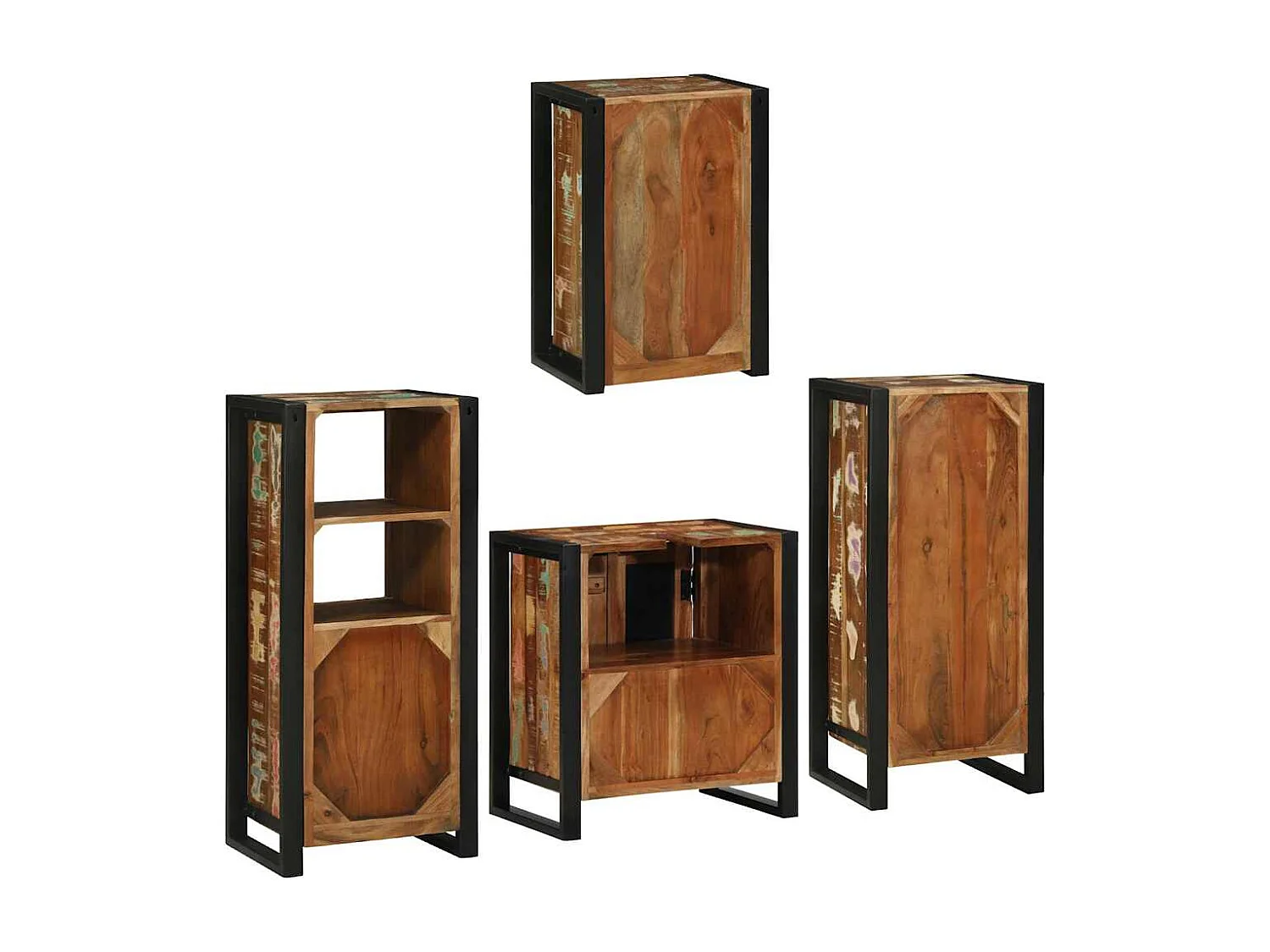 Set di mobili da bagno a parete 4 pezzi