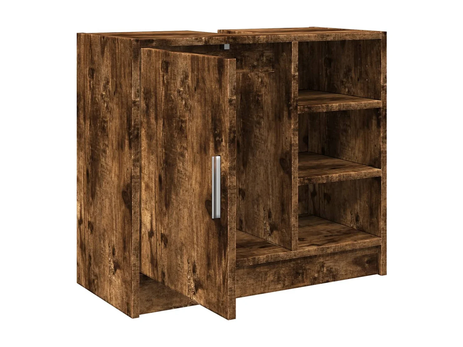 Mueble lavabo roble ahumado 63x29x55 cm madera de ingeniería