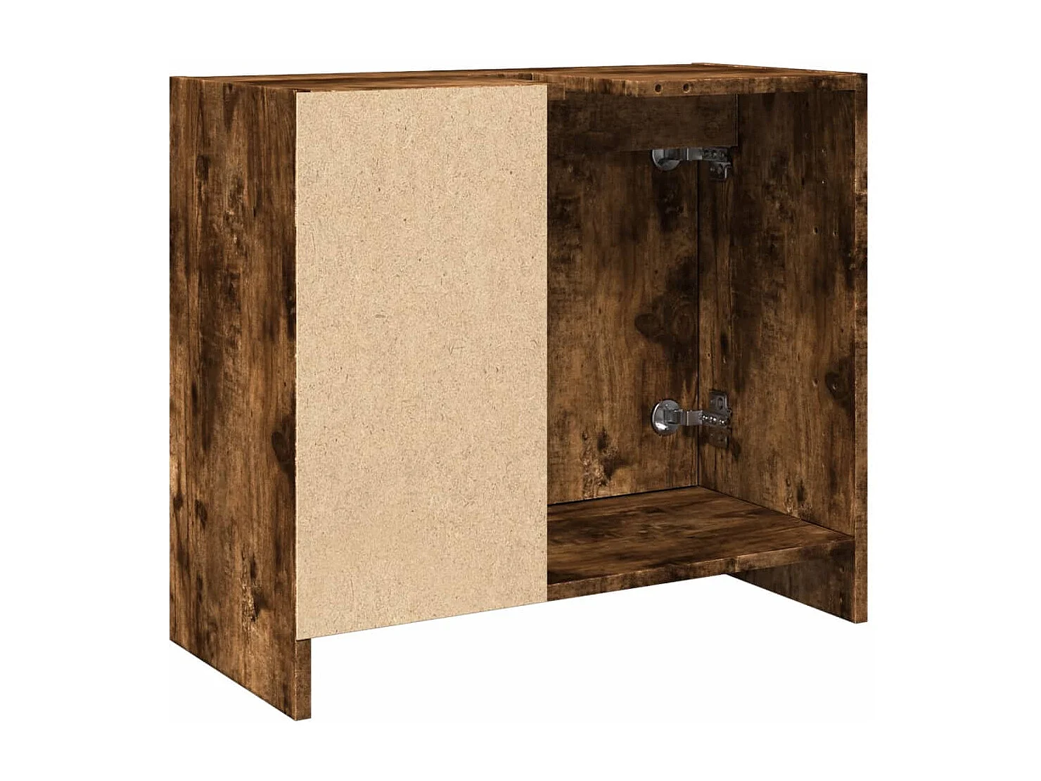 Mueble lavabo roble ahumado 63x29x55 cm madera de ingeniería