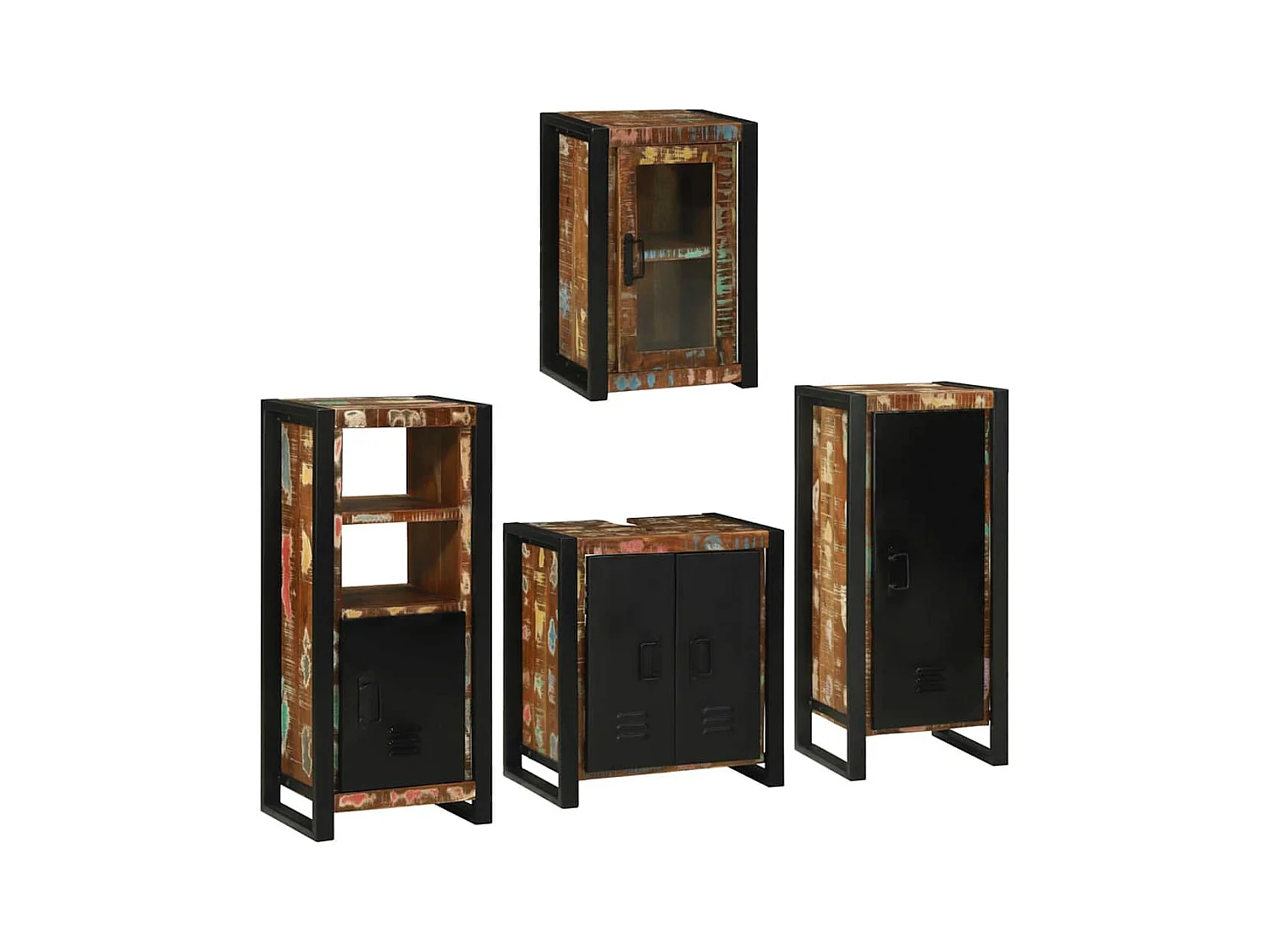 Set di mobili da bagno a parete 4 pezzi
