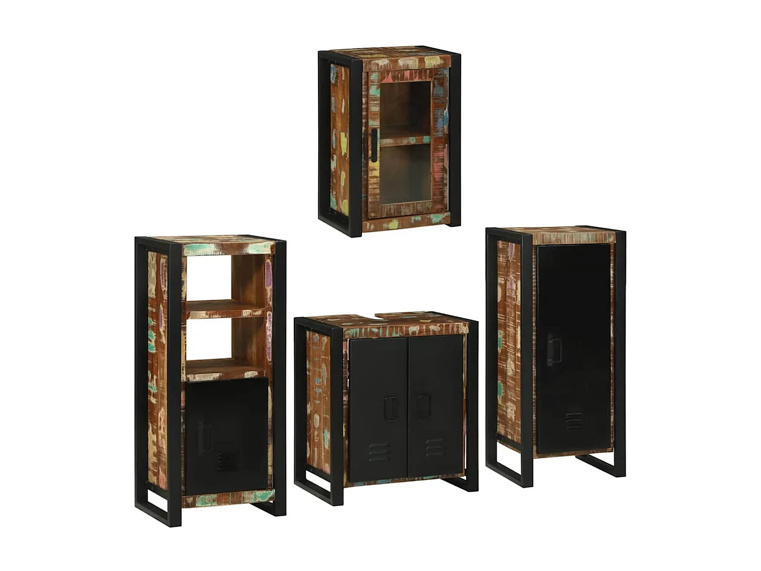 Set di mobili da bagno a parete 4 pezzi