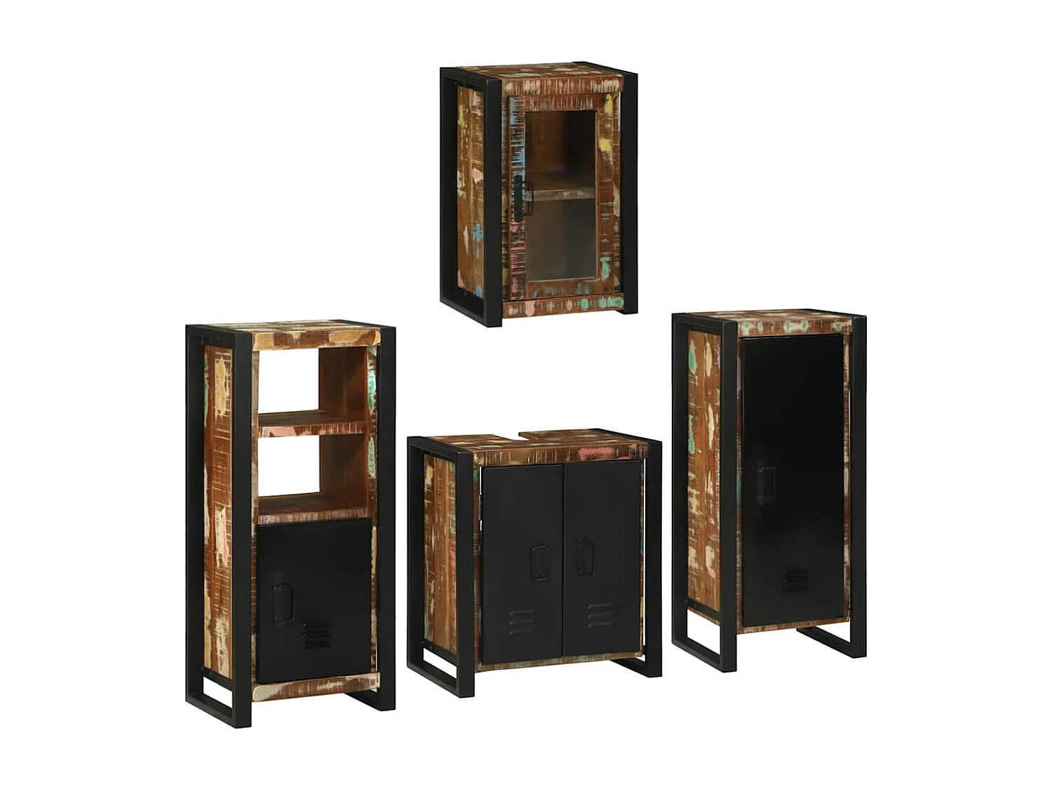 Set di mobili da bagno a parete 4 pezzi