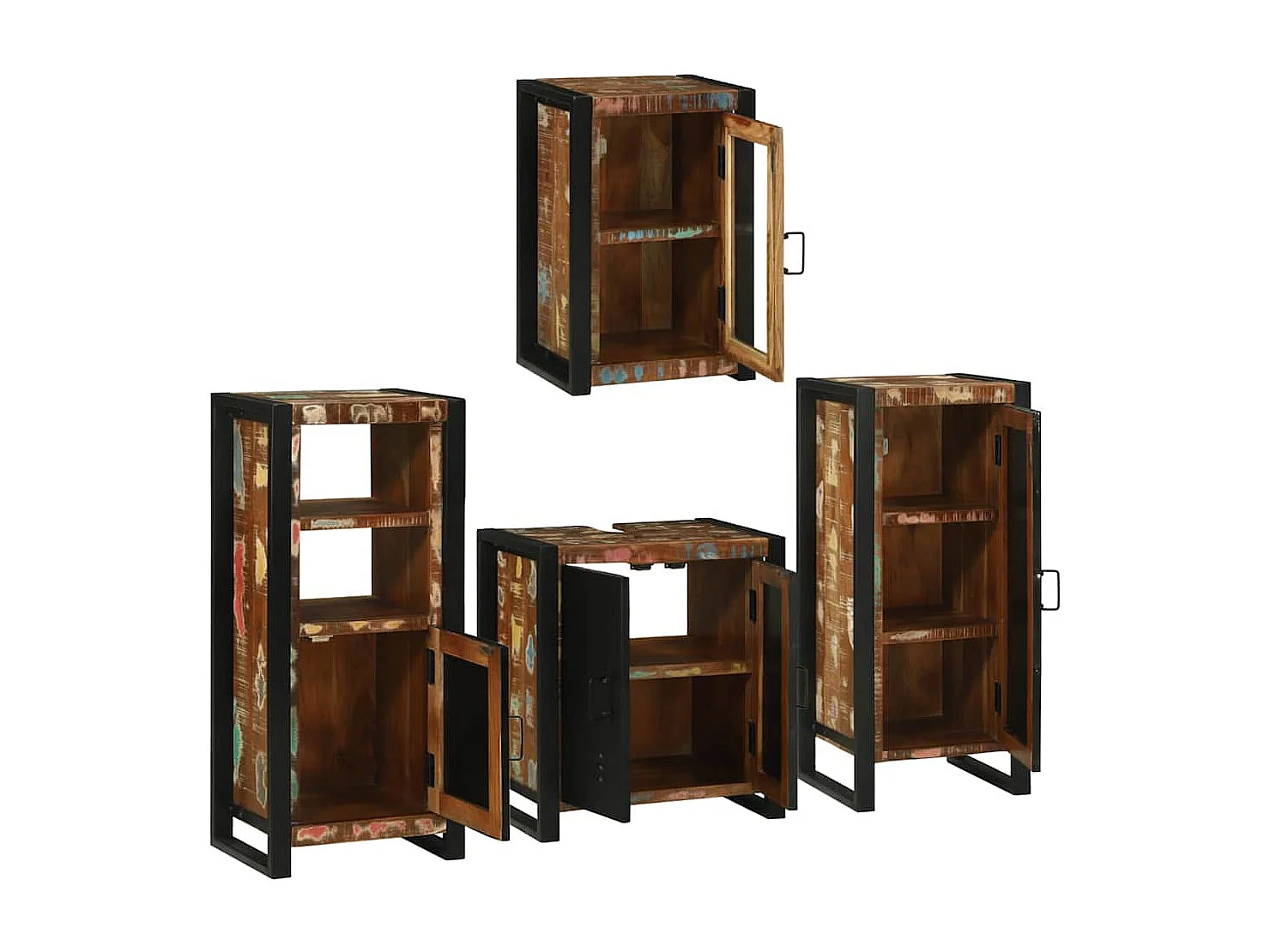 Set di mobili da bagno a parete 4 pezzi