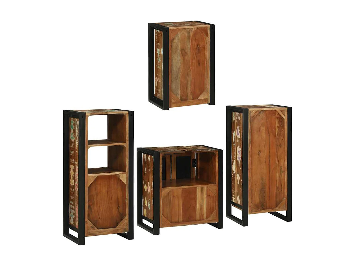 Set di mobili da bagno a parete 4 pezzi