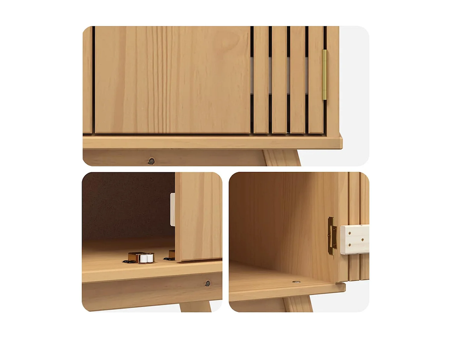 Meuble sous évier Marron 114 x 43 x 73.5 cm Bois de pin massif