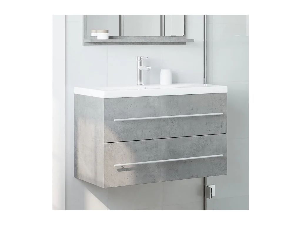 Betongrijs wastafelmeubel 80x38,5x48 cm bewerkt hout