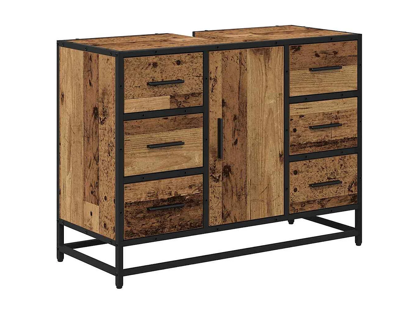 Ensemble de mobilier de salle de bain 2 pcs Bois ancien