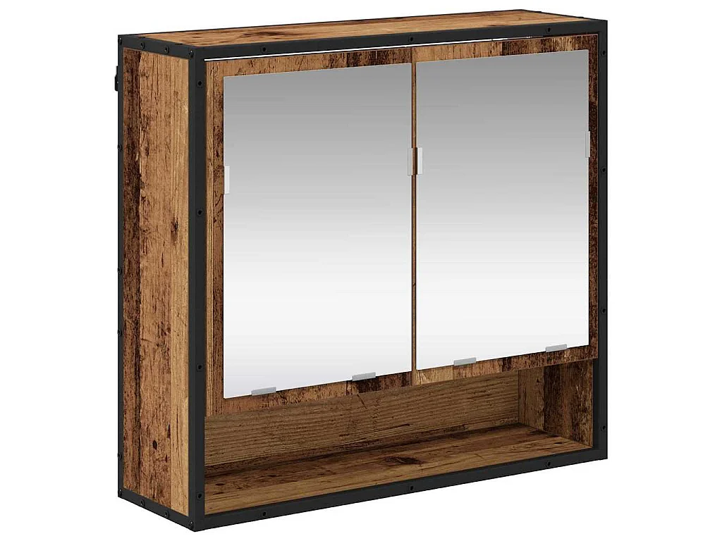 Conjunto de muebles de baño de 2 piezas en madera antigua