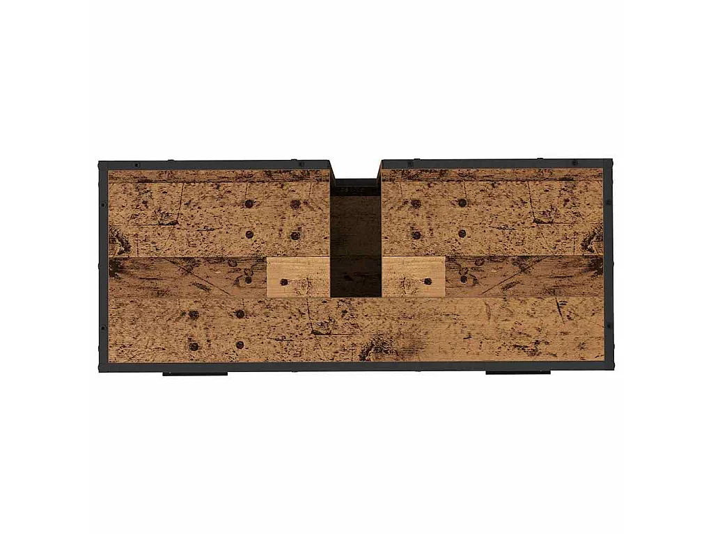 Conjunto de muebles de baño de 2 piezas en madera antigua