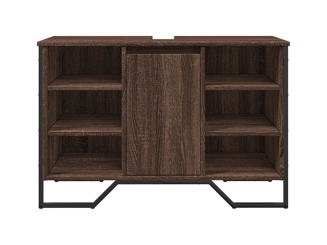 Badkamer wastafelkast bruin eiken 91x35x60 cm