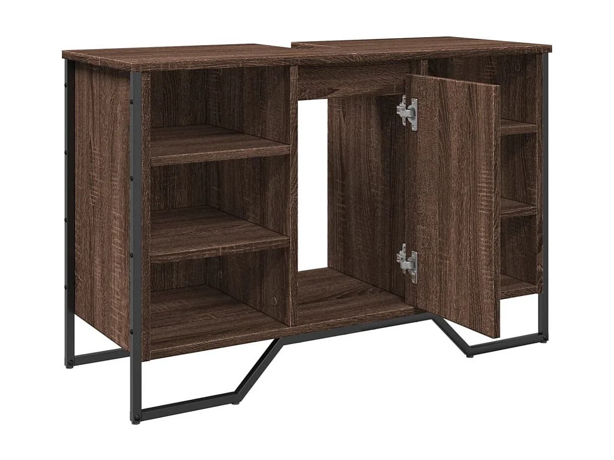 Mobile lavabo bagno rovere marrone 91x35x60 cm