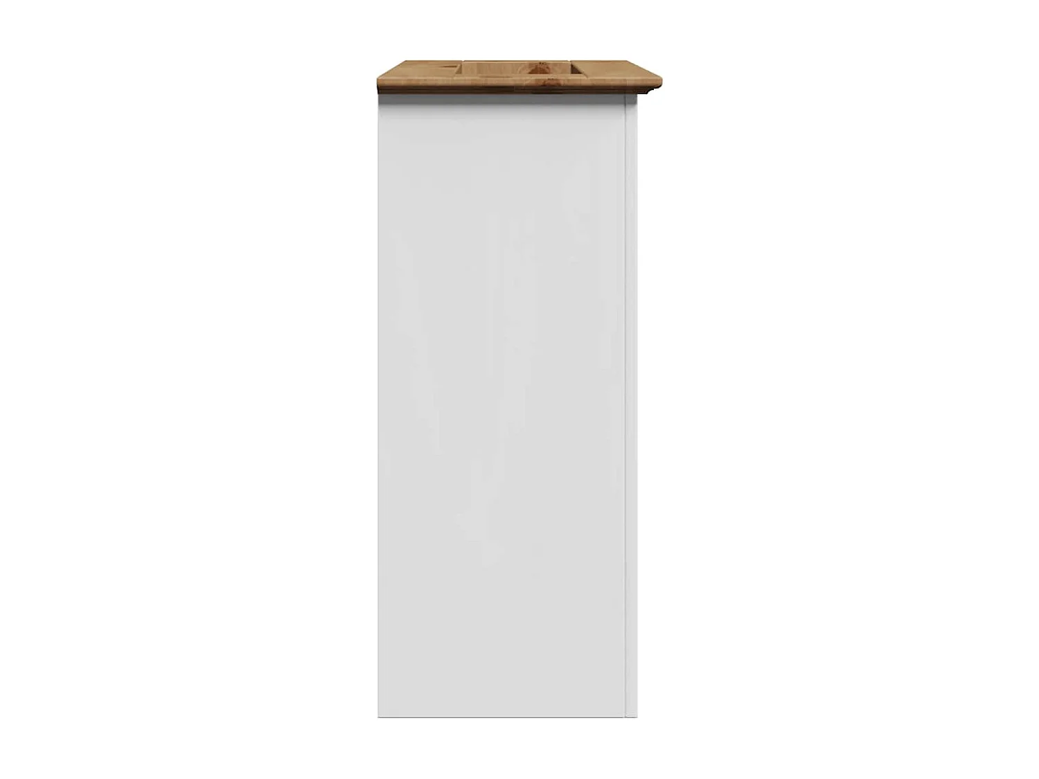 Armoire de lavabo de salle de bain BODO blanc marron 70x35x80cm