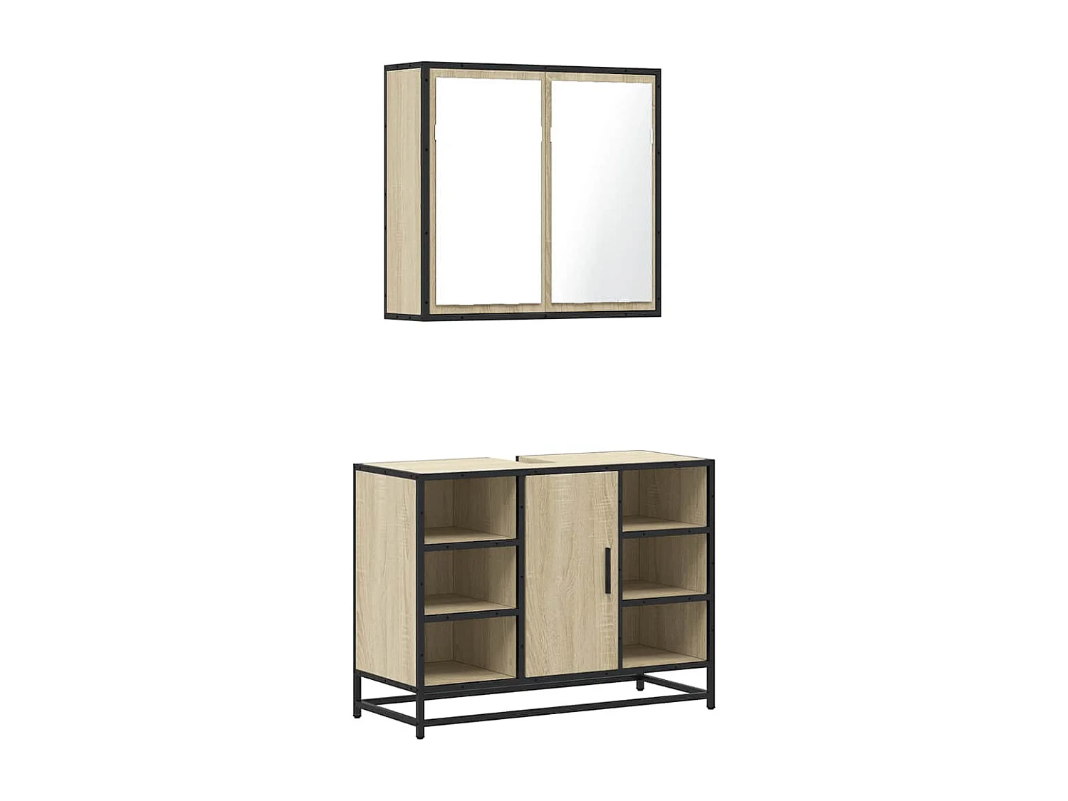 Ensemble de meubles de salle de bain 2 pcs chêne sonoma