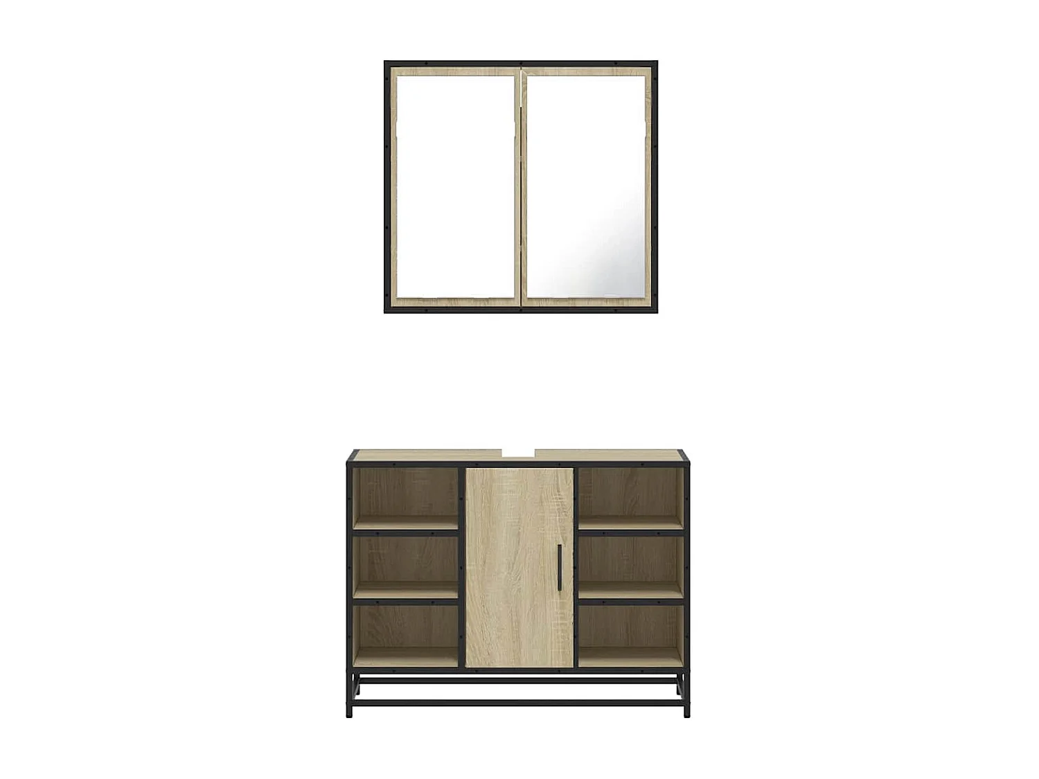 Ensemble de meubles de salle de bain 2 pcs chêne sonoma